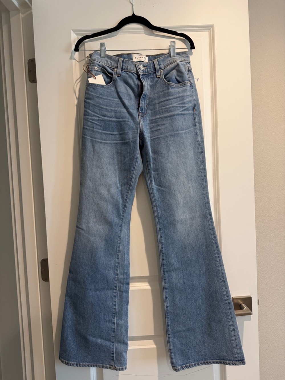 SLVRLAKE Reese Light Blue Flared High-Rise Jeans